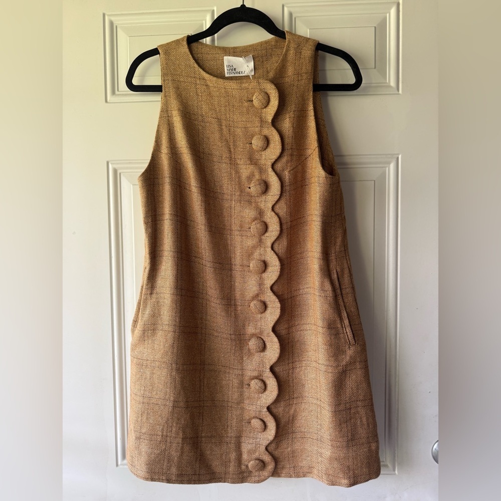 Lisa Marie Fernandez Scallop Button Linen/Cotton Dress - Picture 2 of 8